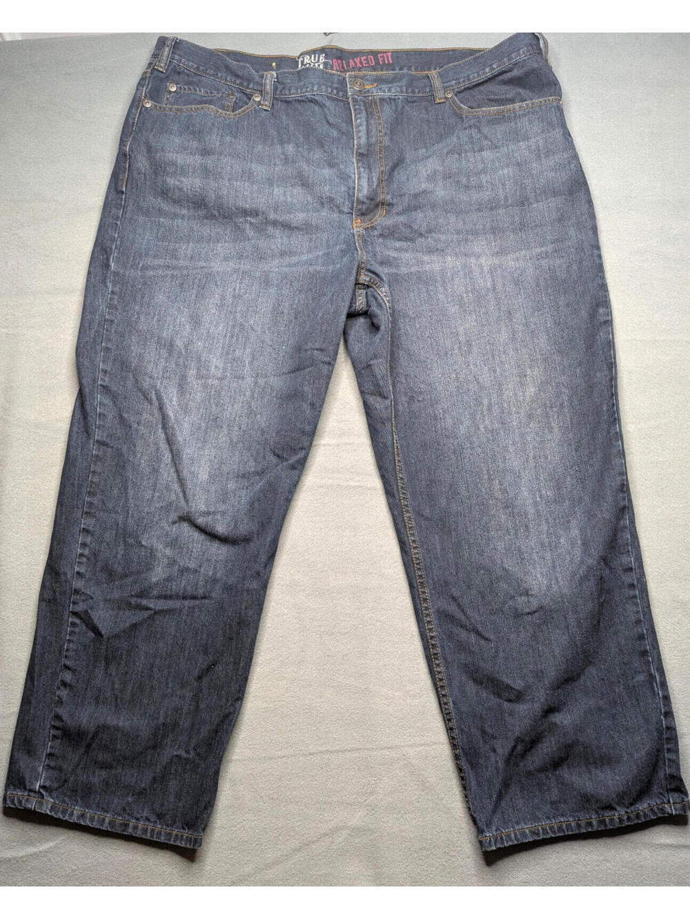 True Nation Jeans Mens Big & Tall 46 Blue Medium Relaxed Straight Denim 46x30